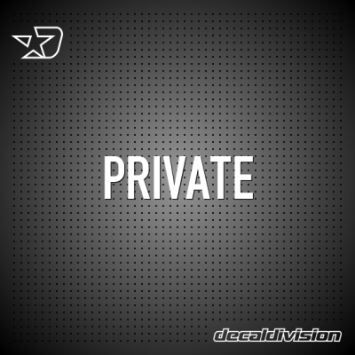 Private Area Lettering Sticker